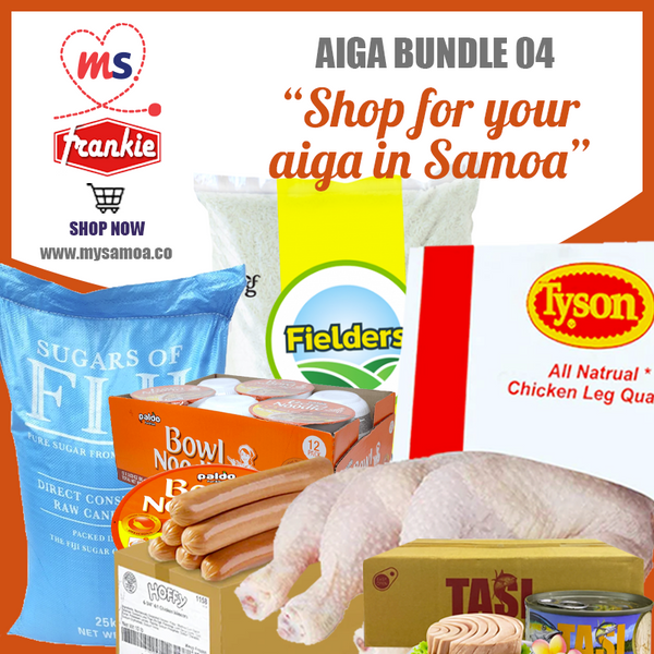 AIGA BUNDLE 04 - Chicken Leg 15kg, Rice 40lbs, Paldo Bowl Noodles 86g (12 Pack), Hoffy Chicken Franks 10lbs, Sugar 10kg, Tasi Tuna 140g (12 Pack)