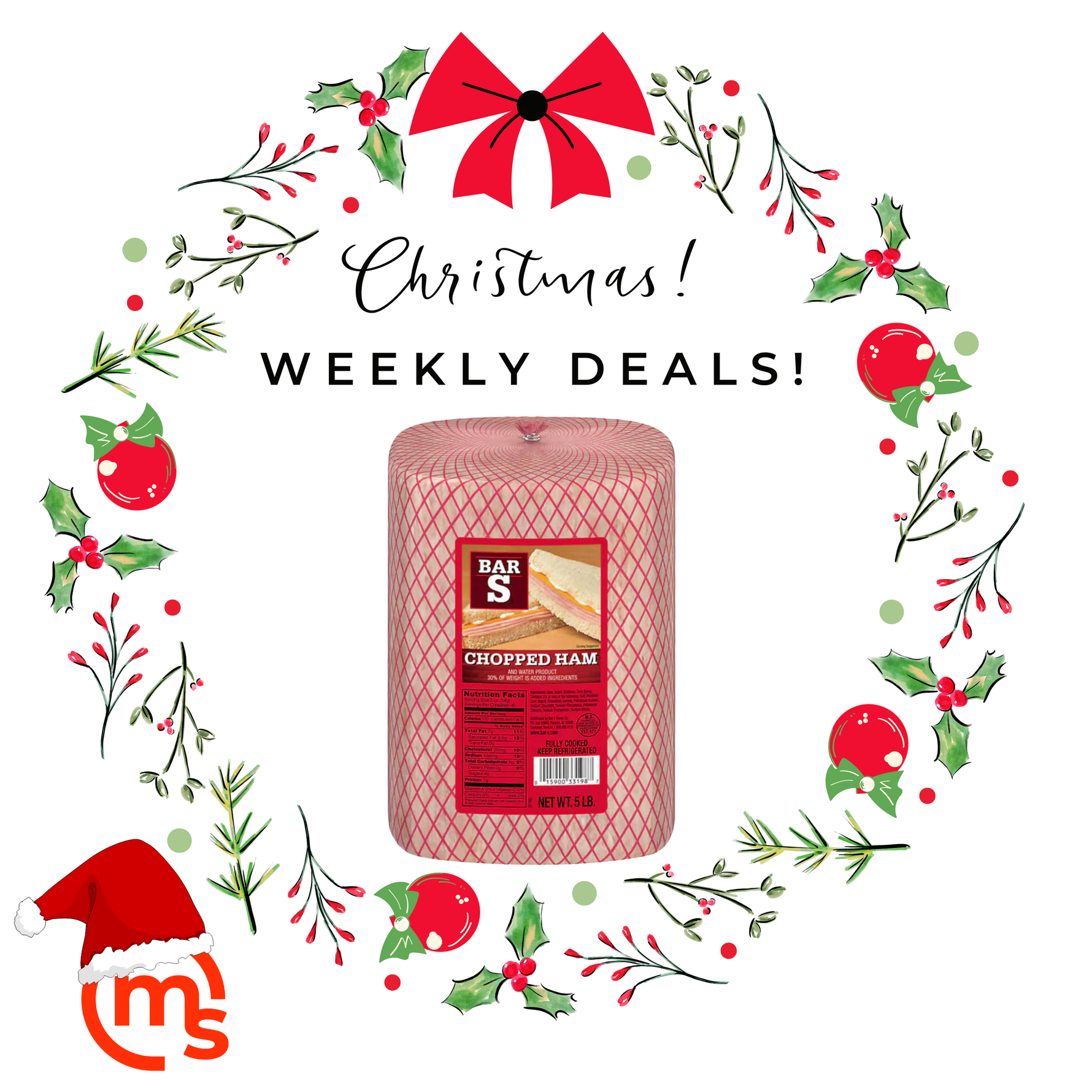 5lbs Bar S Chopped ham