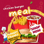 CHICKEN BURGER COMBO - Available at Frankie Vaitele, Frankie Mall, Frankie Utualii