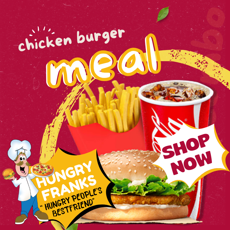 CHICKEN BURGER COMBO - Available at Frankie Vaitele, Frankie Mall, Frankie Utualii