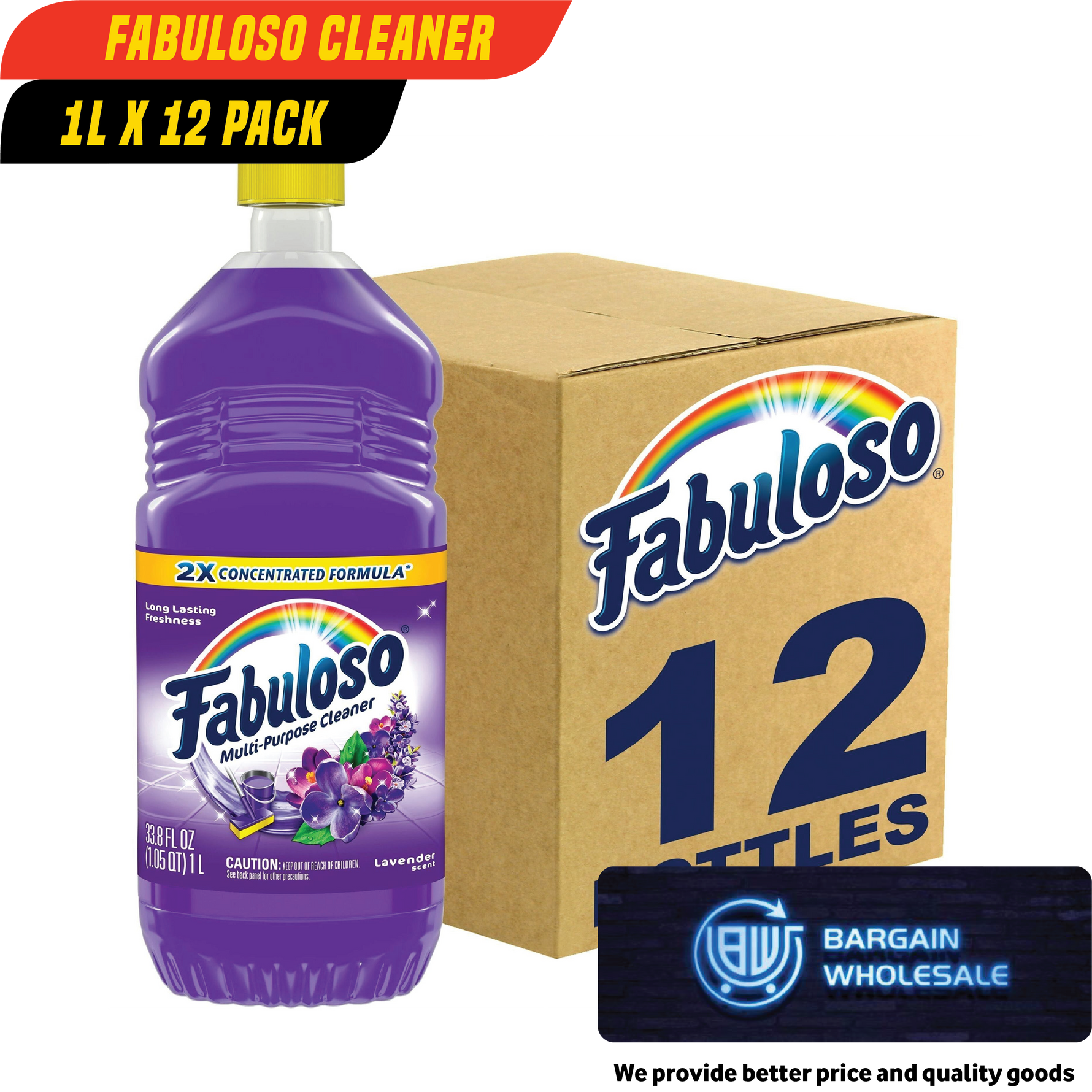 Fabuloso All-Purpose Cleaner Lavender scent 1L x 12 Pack