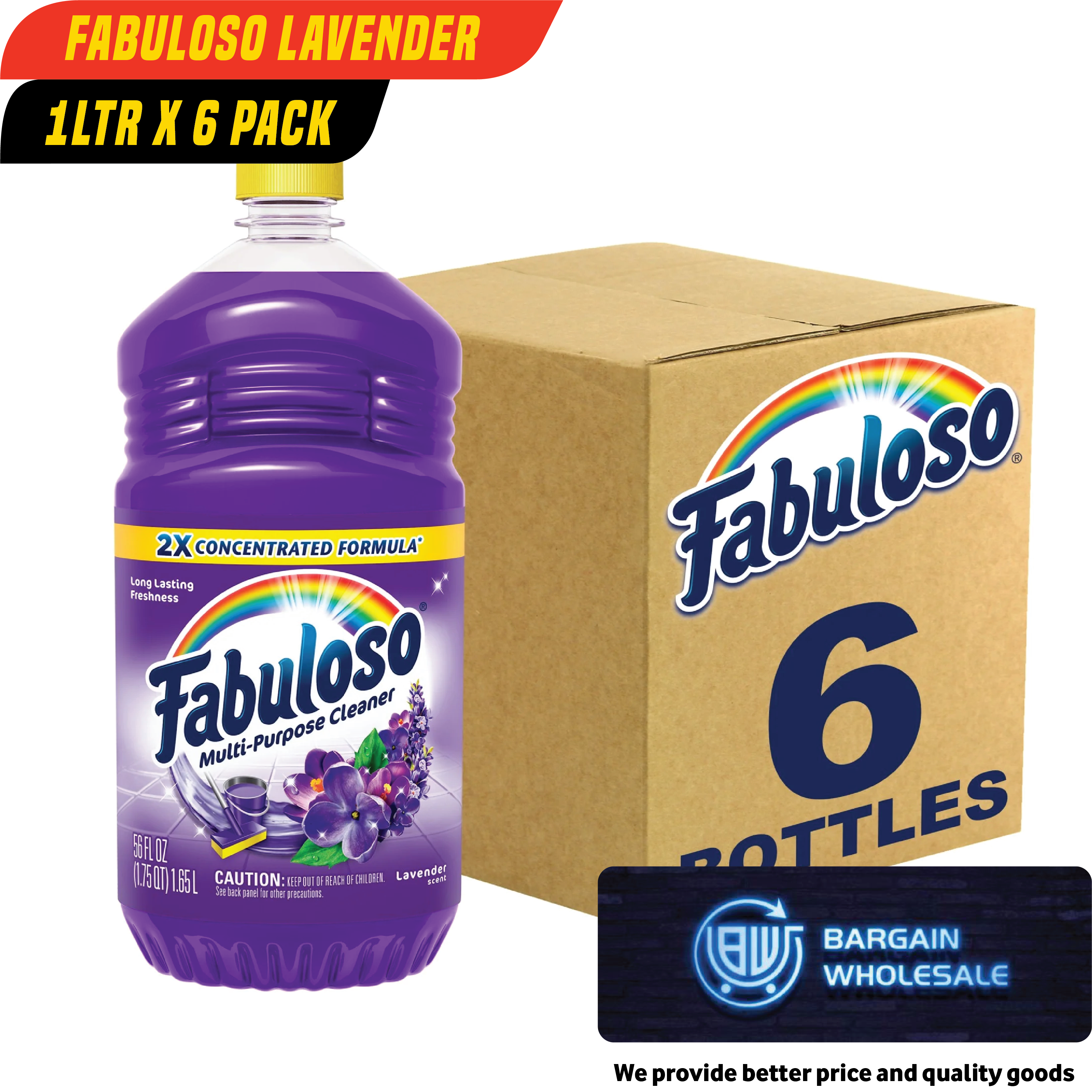 Fabuloso Lavender Scent 1L x 6 Pack [ONLY AT TAUFUSI] "PICKUP FROM BARGAIN WHOLESALE"