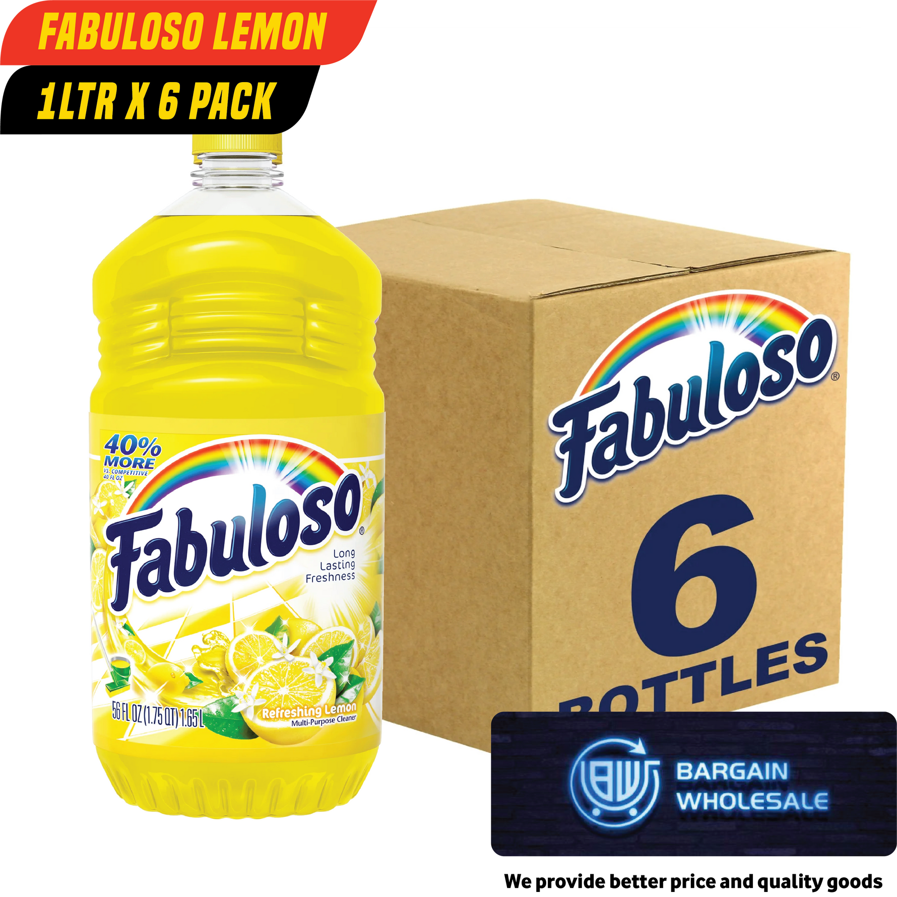 Fabuloso refreshing lemon scent 1L x 6 Pack