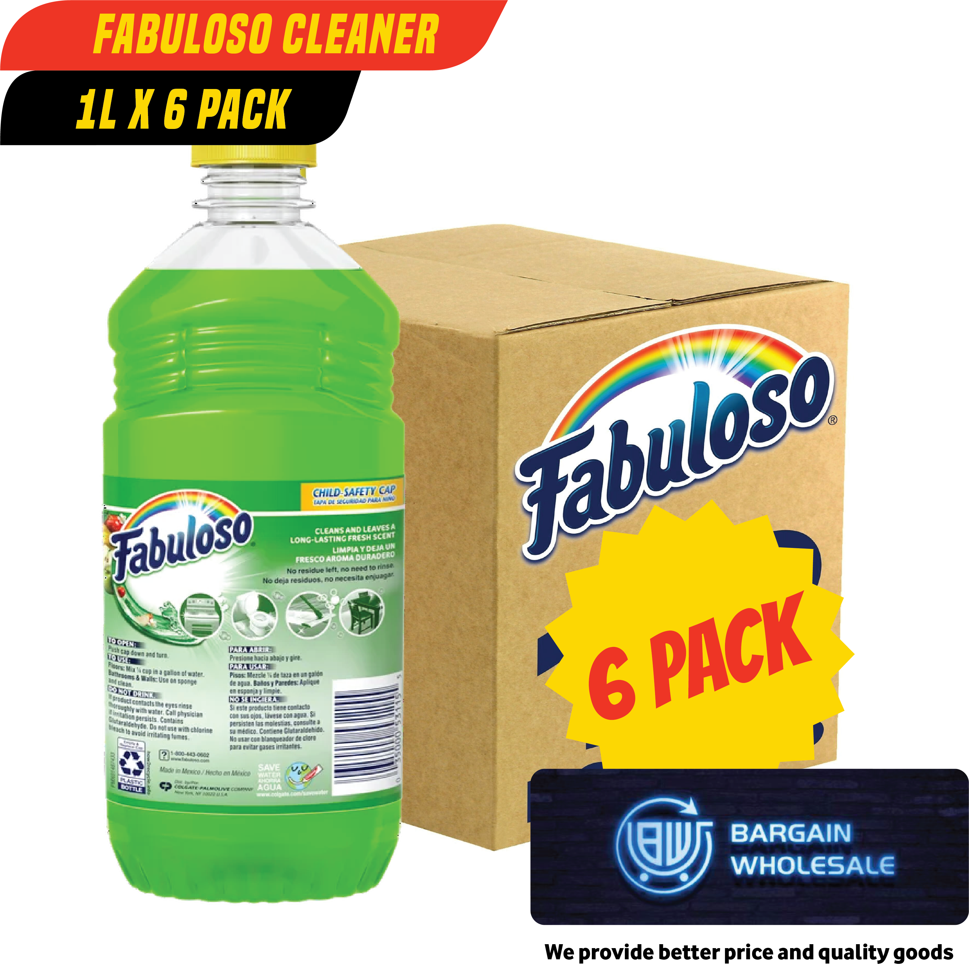 Fabuloso passion of fruit 1L x 6 Pack [ONLY AT TAUFUSI] "PICKUP FROM BARGAIN WHOLESALE"