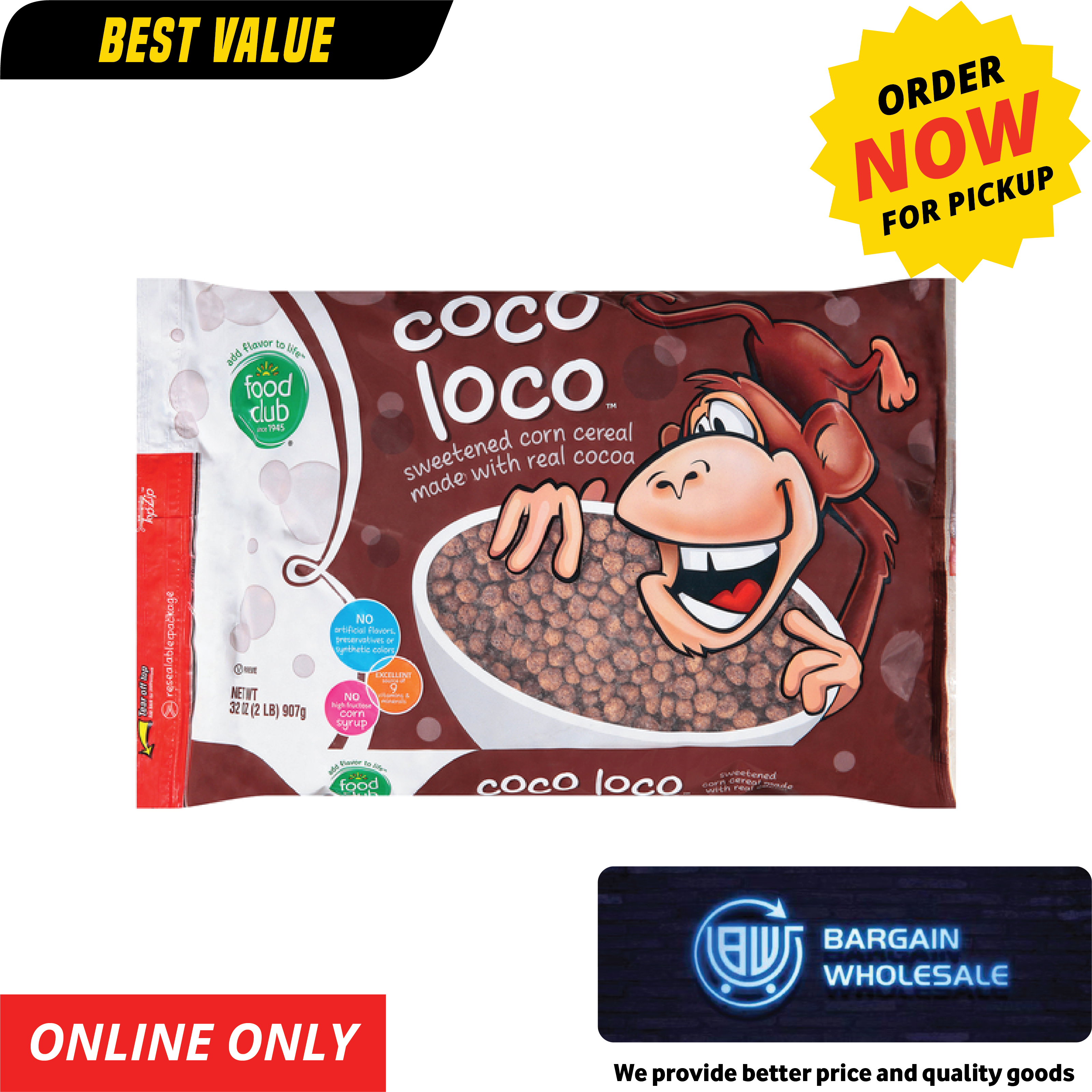 Food Club Coco Loco Cereal 907g [ONLY AT TAUFUSI] "PICKUP FROM BARGAIN WHOLESALE"