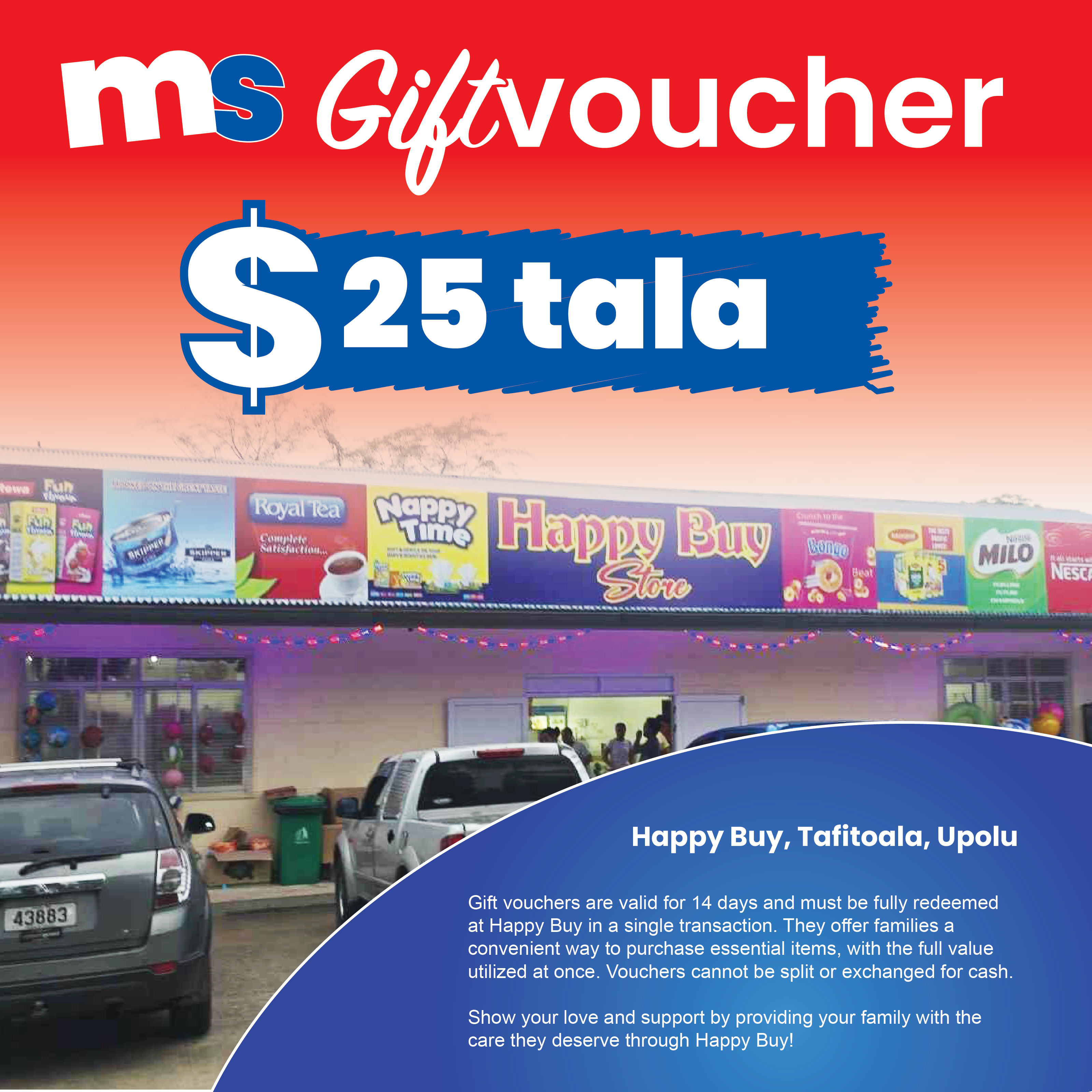 ST$25 Gift Voucher (Happy Buy - Tafitoala)