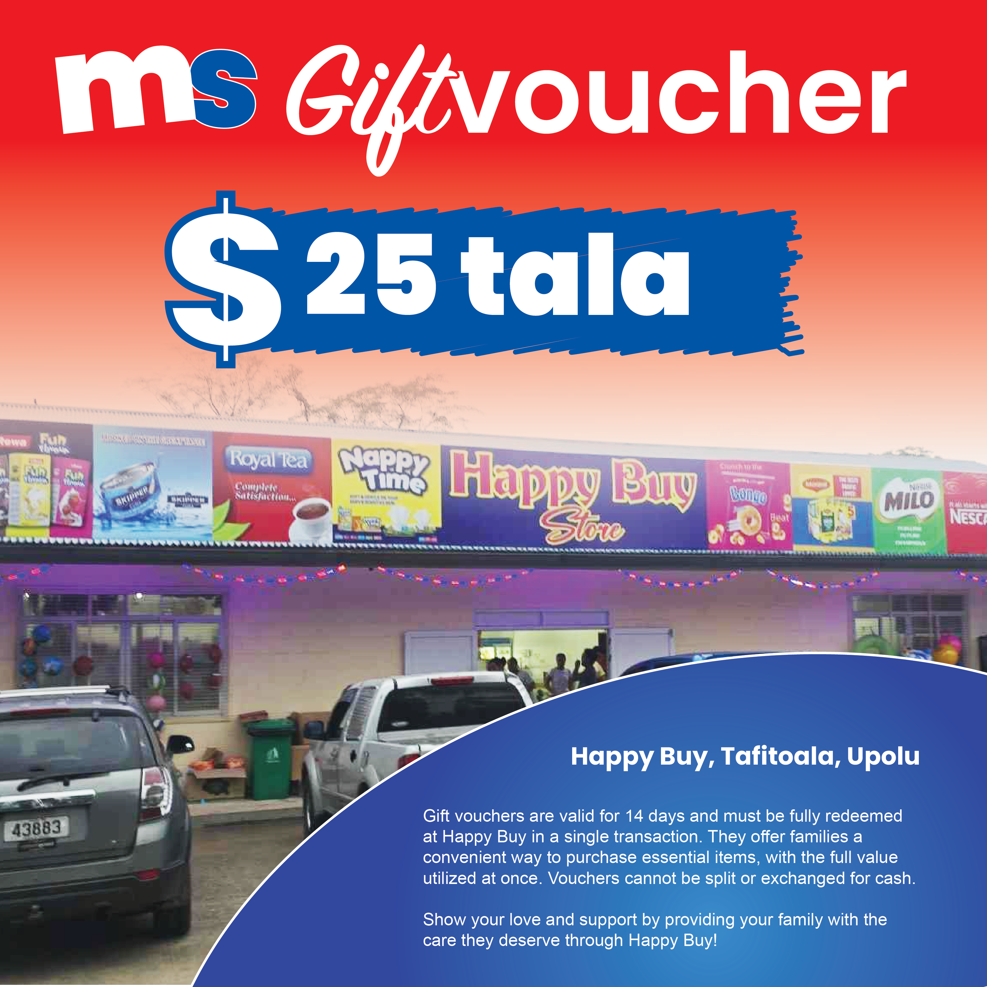 ST$25 Gift Voucher (Happy Buy - Tafitoala)