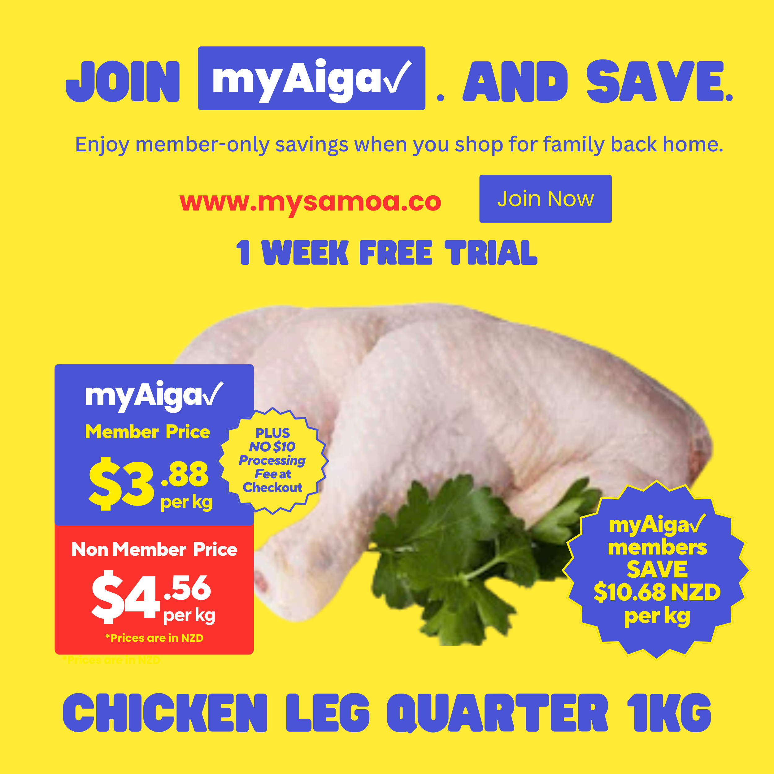 Chicken leg quarter 1kg Chan Mow Supermarket (Amau)