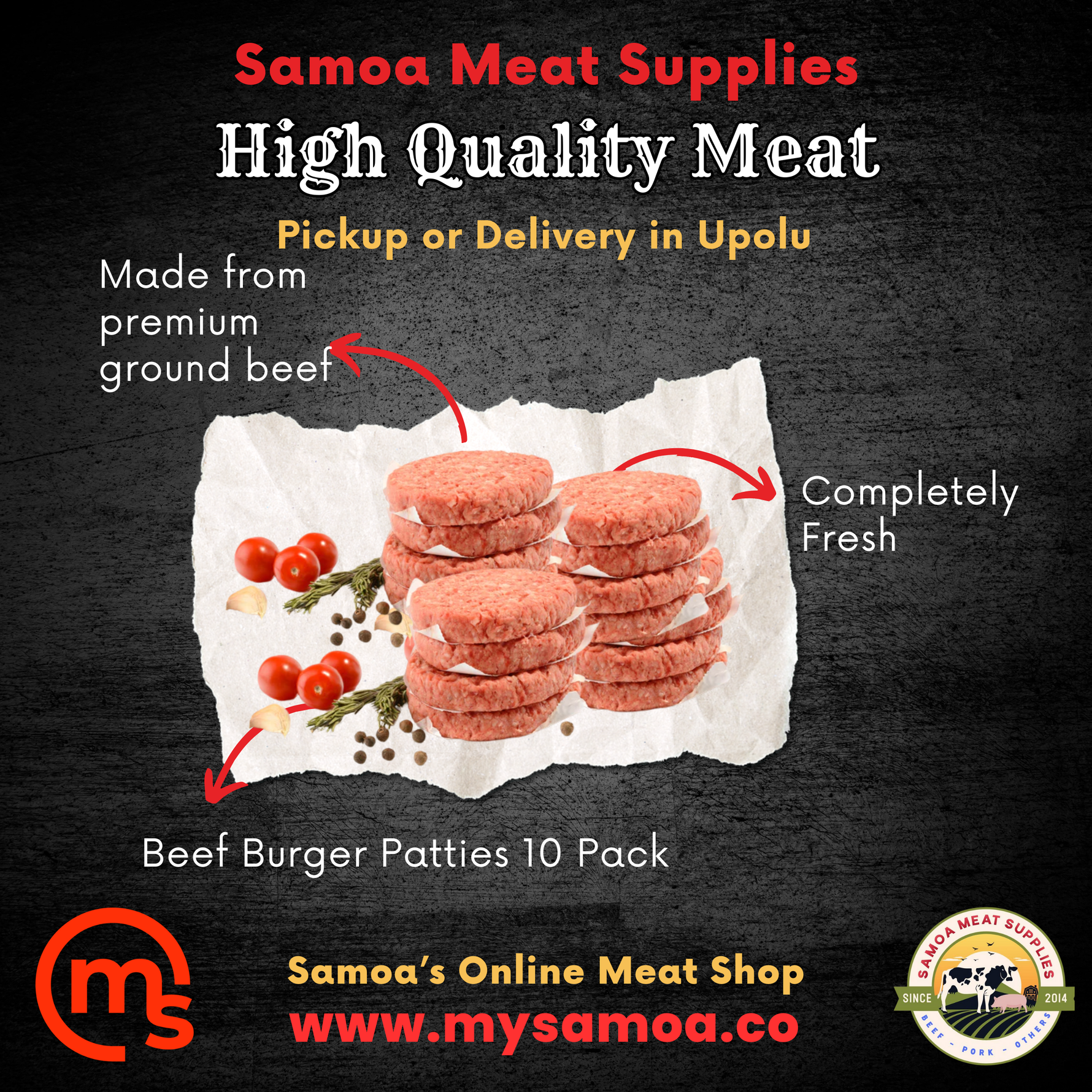 Beef Burger Patty 100g x 10 Pack