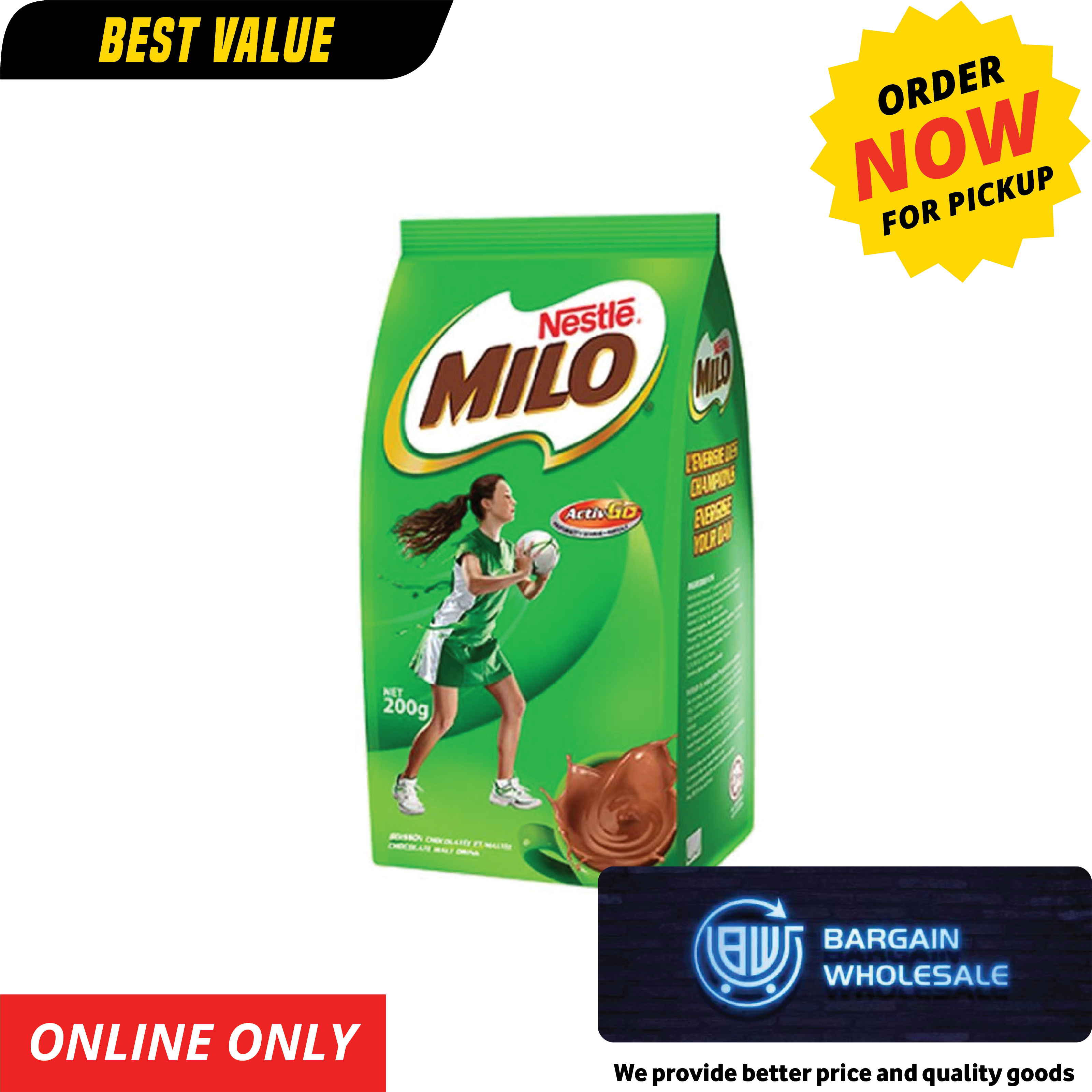 Nestle Milo 200g [ONLY AT TAUFUSI] "PICKUP FROM BARGAIN WHOLESALE"