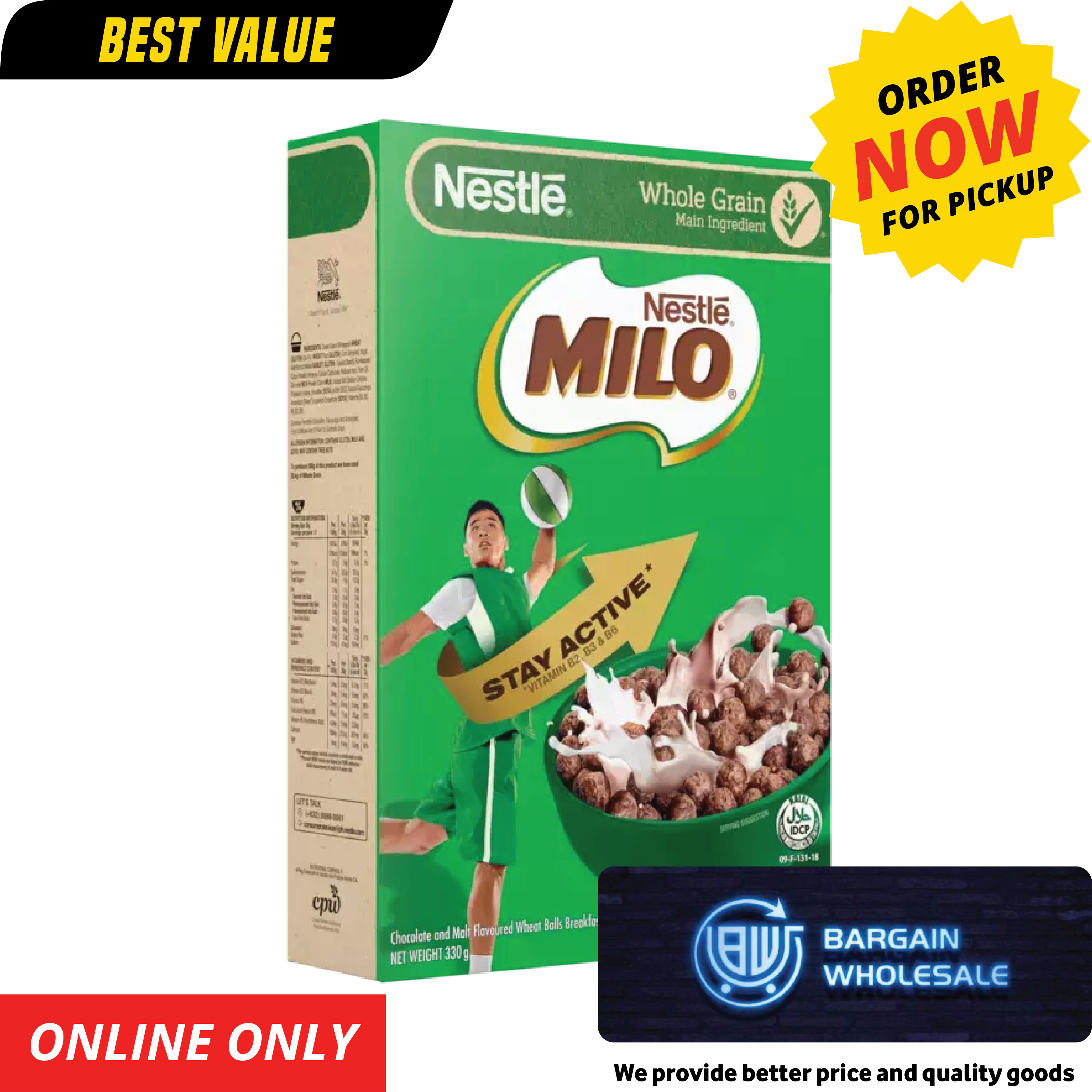 Nestle Milo Breakfast Cereal 330g [ONLY AT TAUFUSI] "PICKUP FROM BARGAIN WHOLESALE"