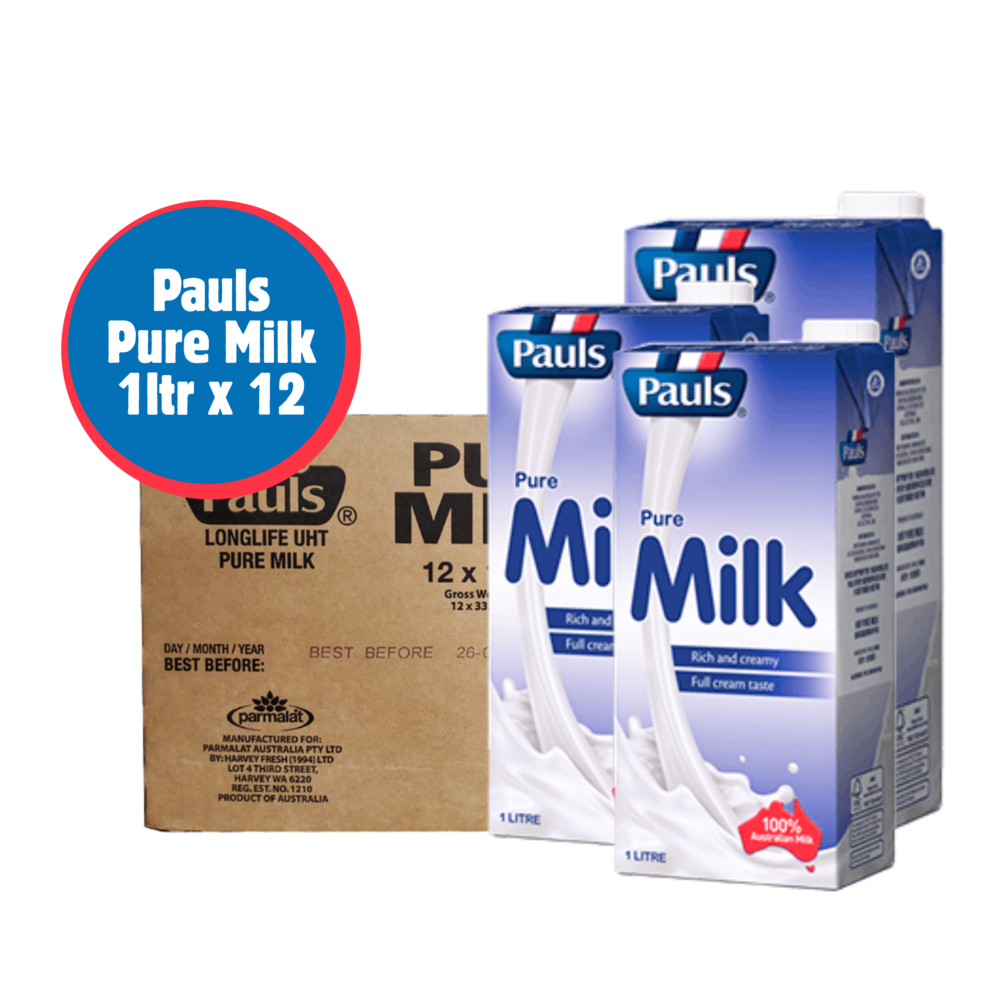 Pauls Pure Milk 1ltr x 12