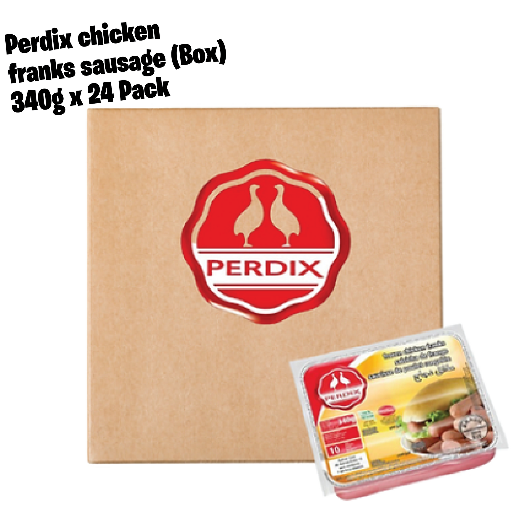 Perdix chicken franks sausage (Box) 340g x 24 Pack