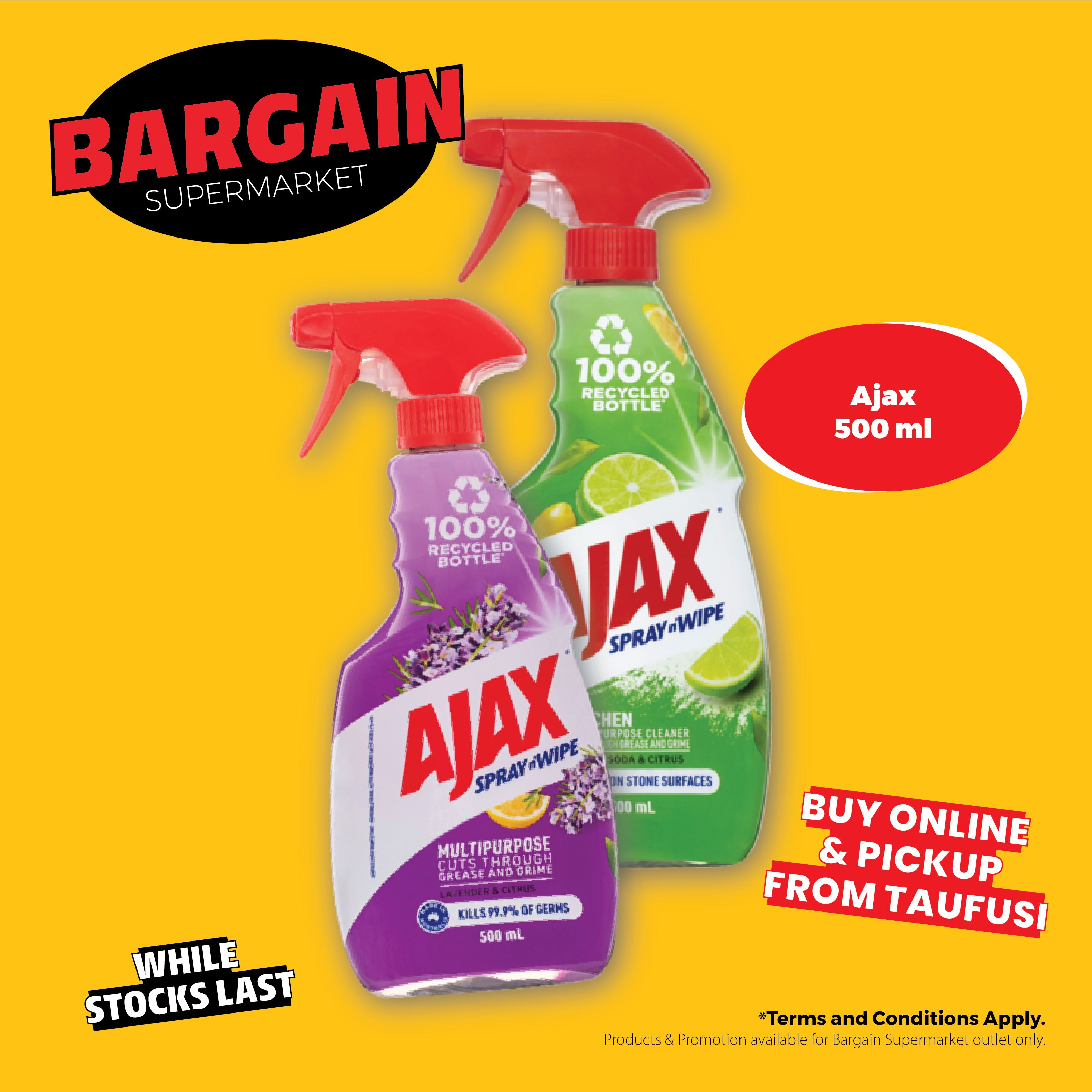 Ajax Bathroom Spray & Wipe 500mls