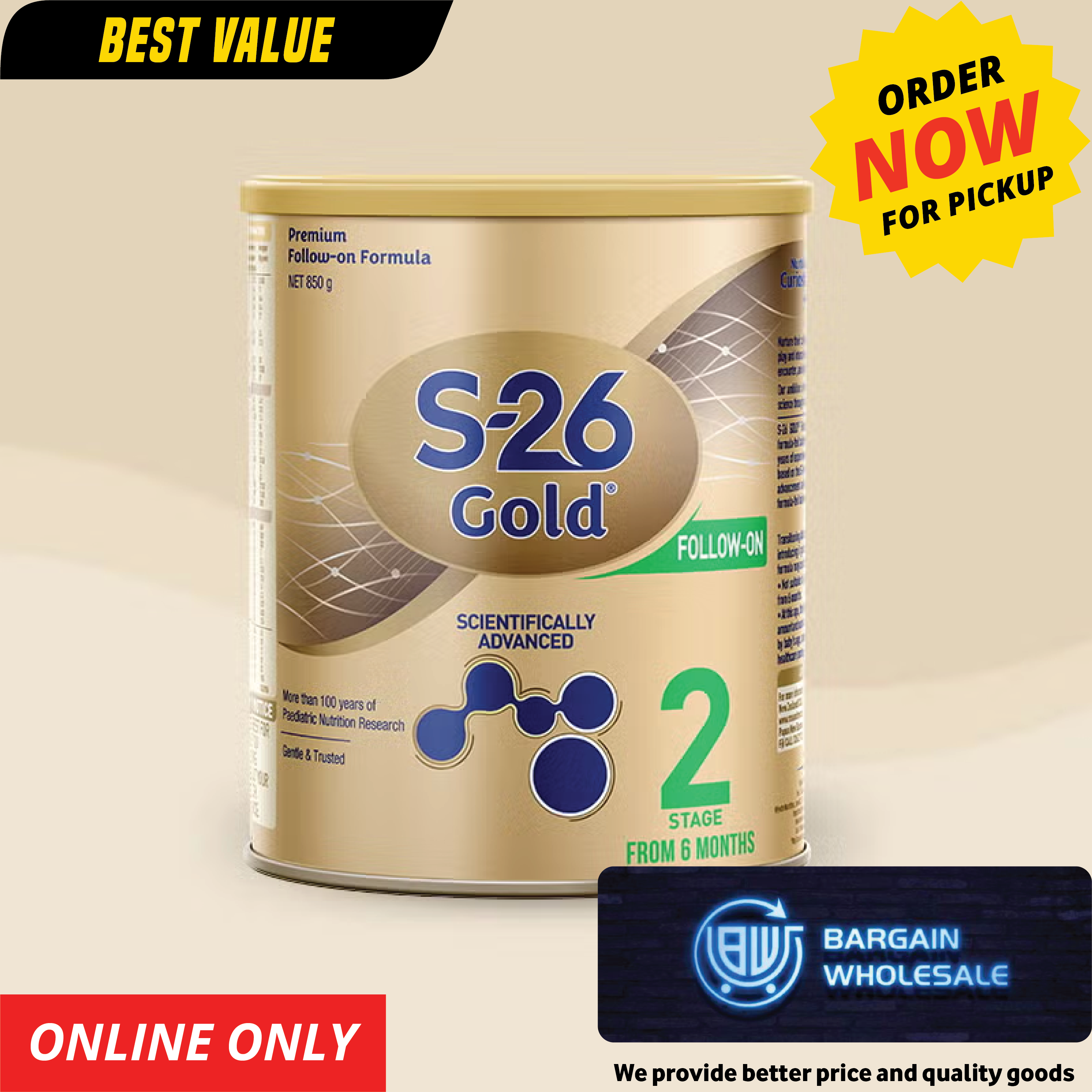 S26 Gold Stage 2 Follow On Baby Infant Formula From 6 Months [ONLY AT TAUFUSI] "PICKUP FROM BARGAIN WHOLESALE" - My Samoa