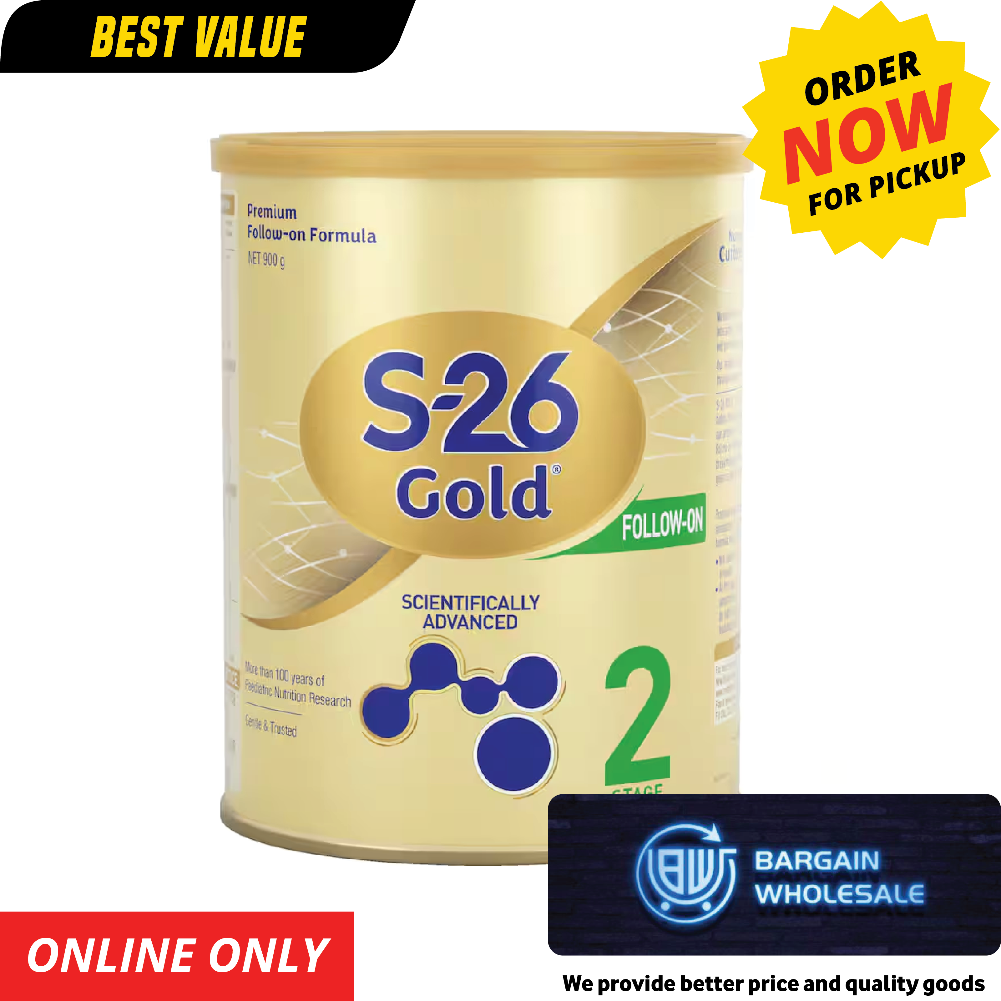 S26 Gold Stage 2 Follow On Baby Infant Formula From 6 Months [ONLY AT TAUFUSI] "PICKUP FROM BARGAIN WHOLESALE" - My Samoa