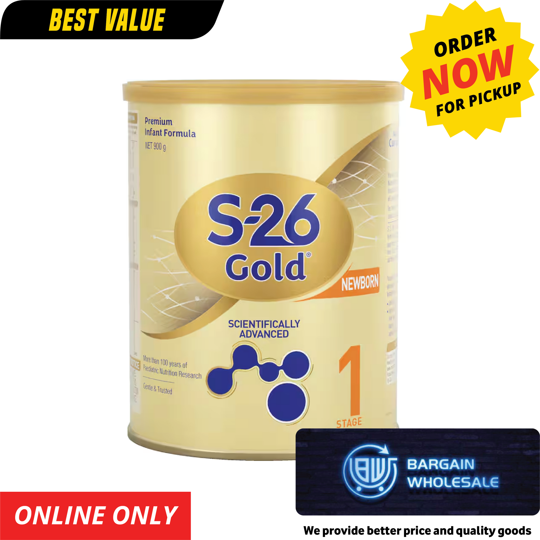 S26 Gold Stage 1 Newborn Baby Infant Formula From Birth [ONLY AT TAUFUSI] "PICKUP FROM BARGAIN WHOLESALE" - My Samoa