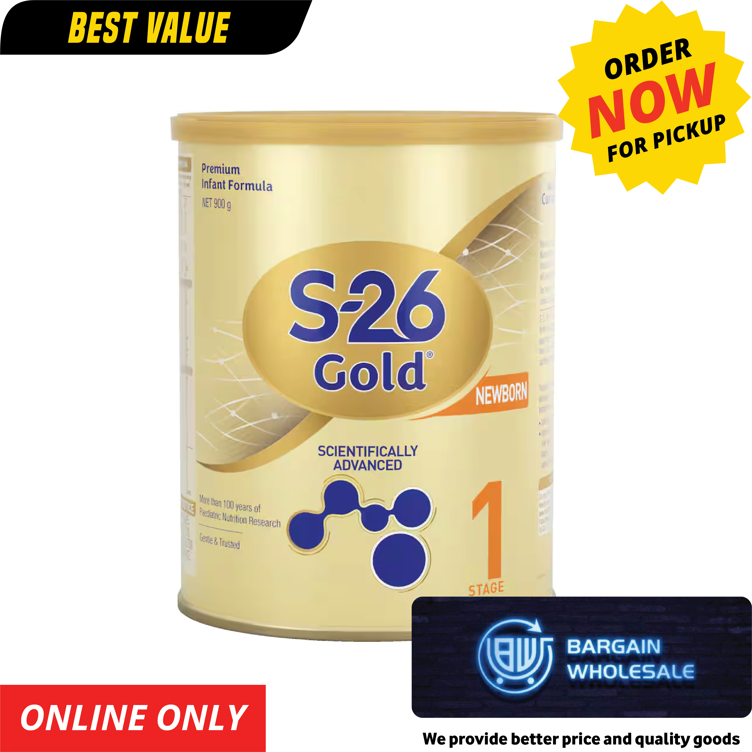 S26 Gold Stage 1 Newborn Baby Infant Formula From Birth [ONLY AT TAUFUSI] "PICKUP FROM BARGAIN WHOLESALE" - My Samoa