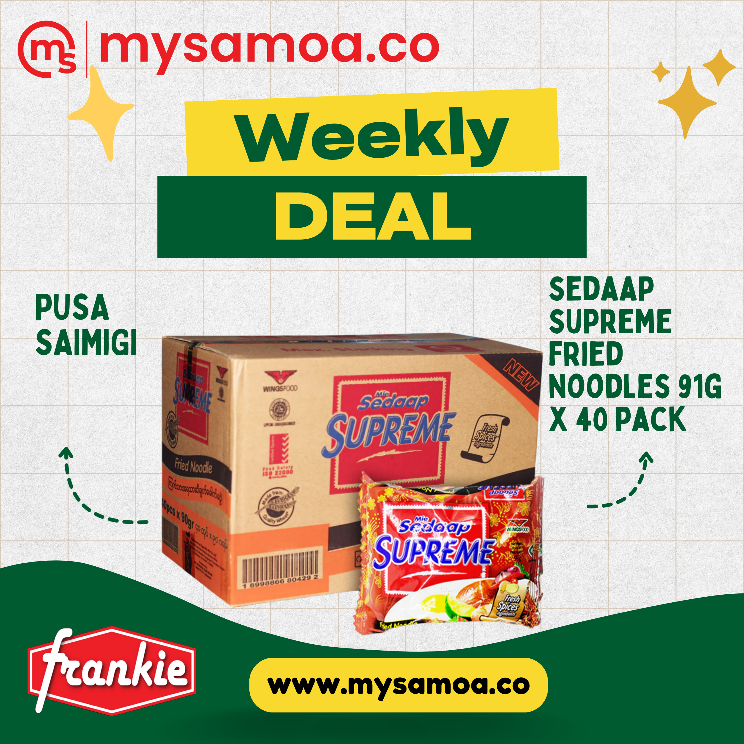 Sedaap Supreme Fried Noodles 91g x 40 Pack