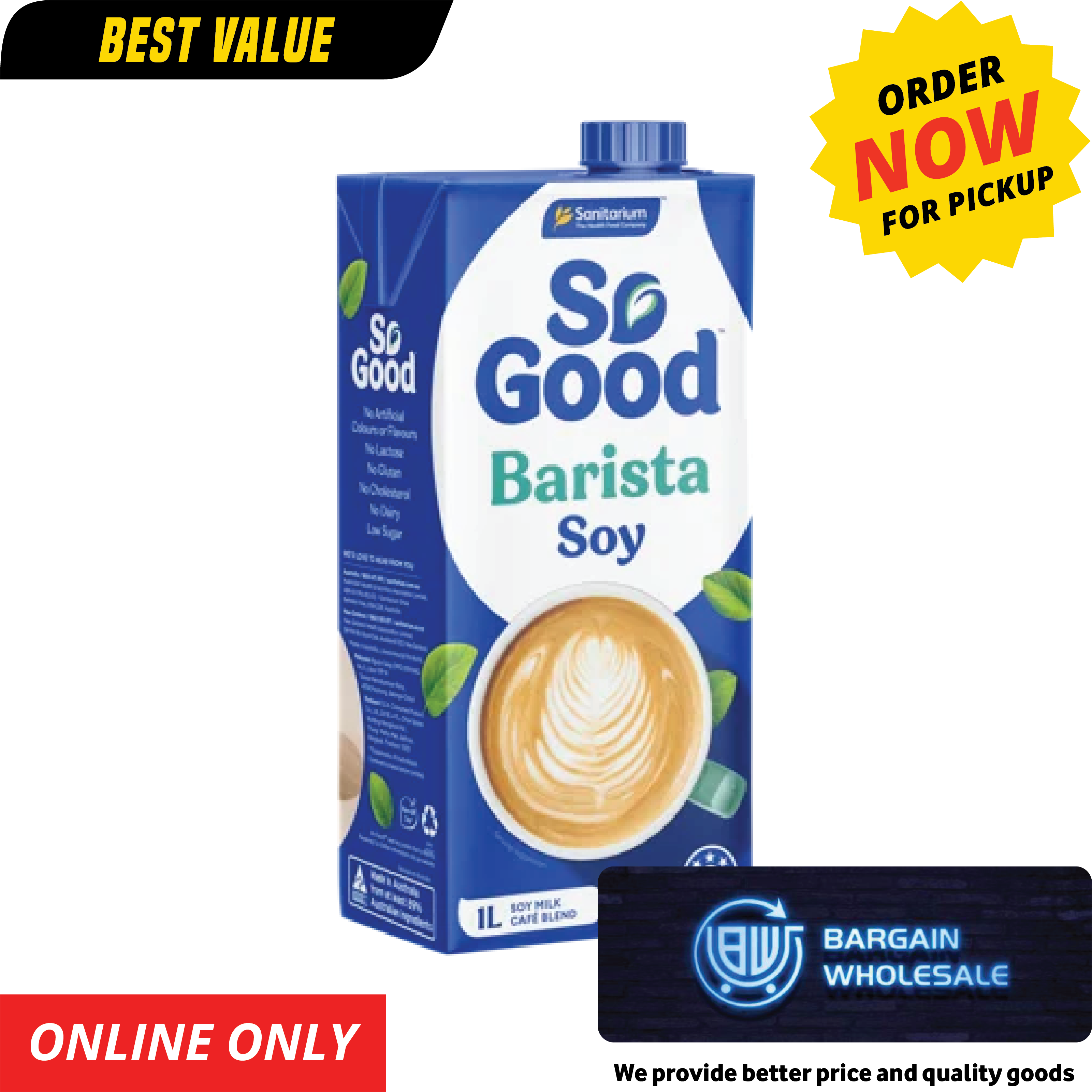 Sanitarium So Good Long Life Barista Soy Milk 1L [ONLY AT TAUFUSI] "PICKUP FROM BARGAIN WHOLESALE"