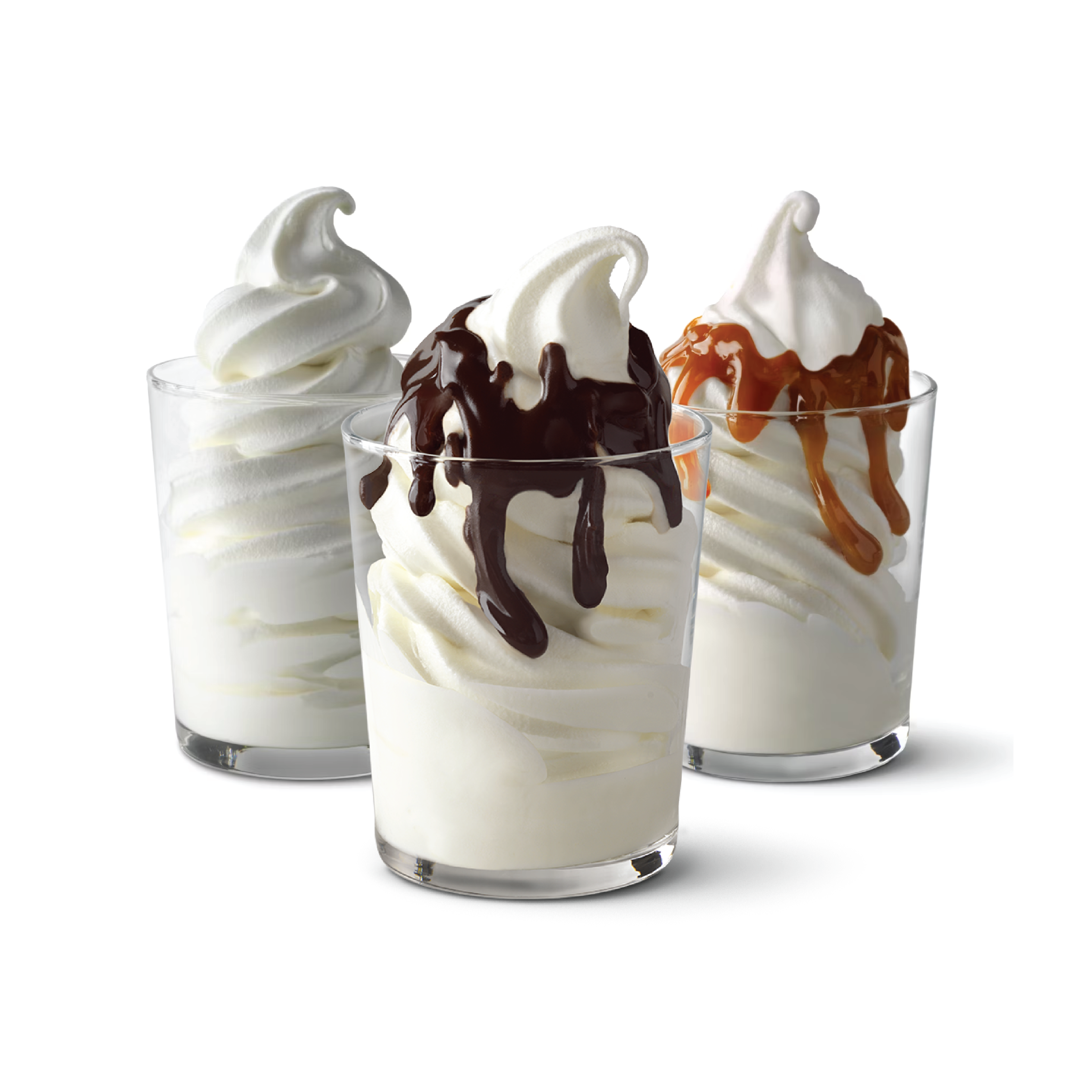 Sundae - Flavours : Plain, Chocolate, Caramel