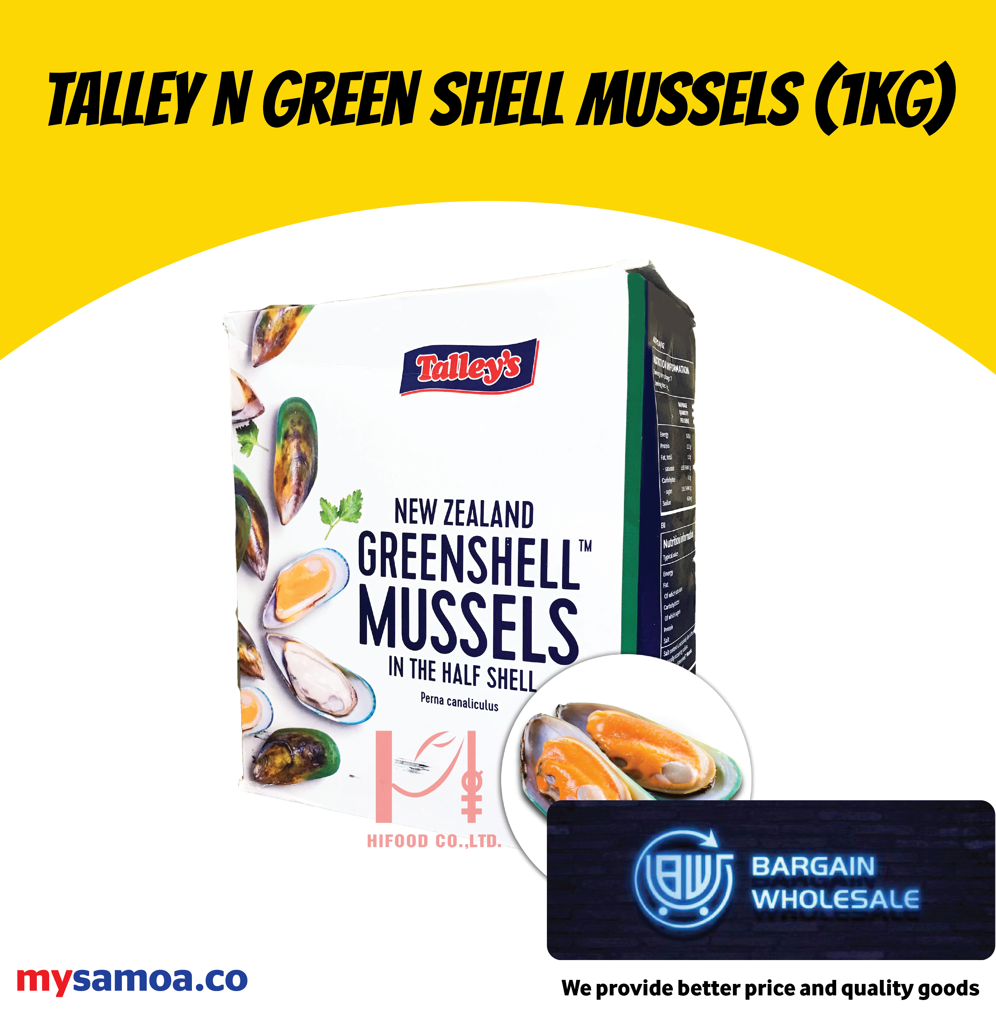 Talley N Green shell mussels (1kg)